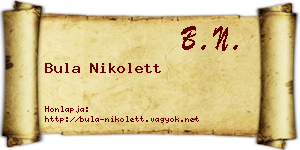 Bula Nikolett névjegykártya