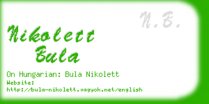 nikolett bula business card